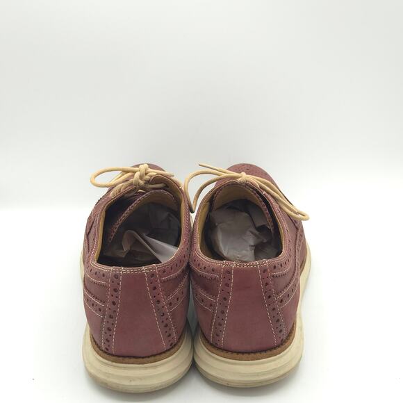 Cole Haan Men’s Lunargrand  Red Derby Shoes Wingtip Suede Sneakers size 10